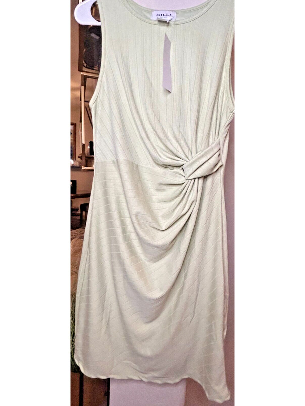 Gilli Women's Side Tie Shirt Dress light Green 6-8 Med NEW
